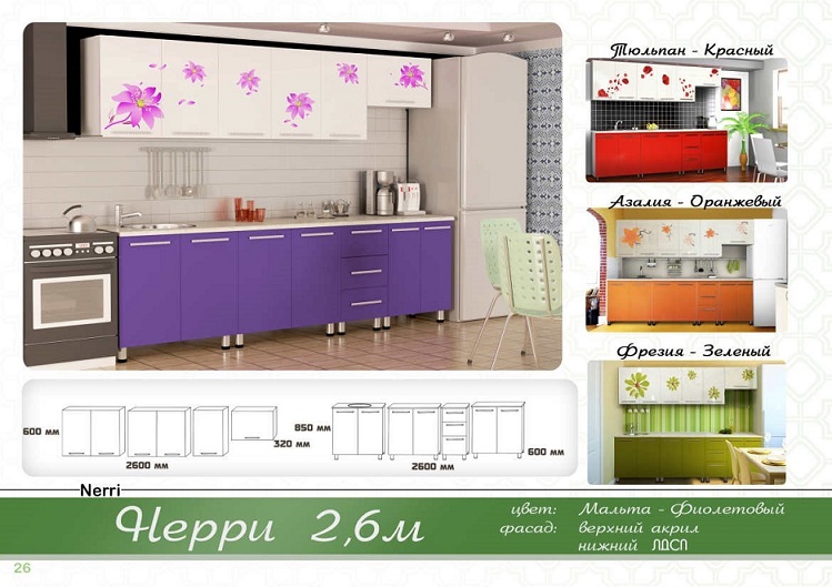 Кухонный гарнитур Нерри - 2,60м